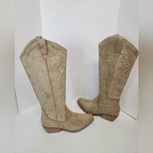 Wild Fable Kenzi Tan Faux Suede Western Boots Womens 10 #CoastalCowgirl #Boho
